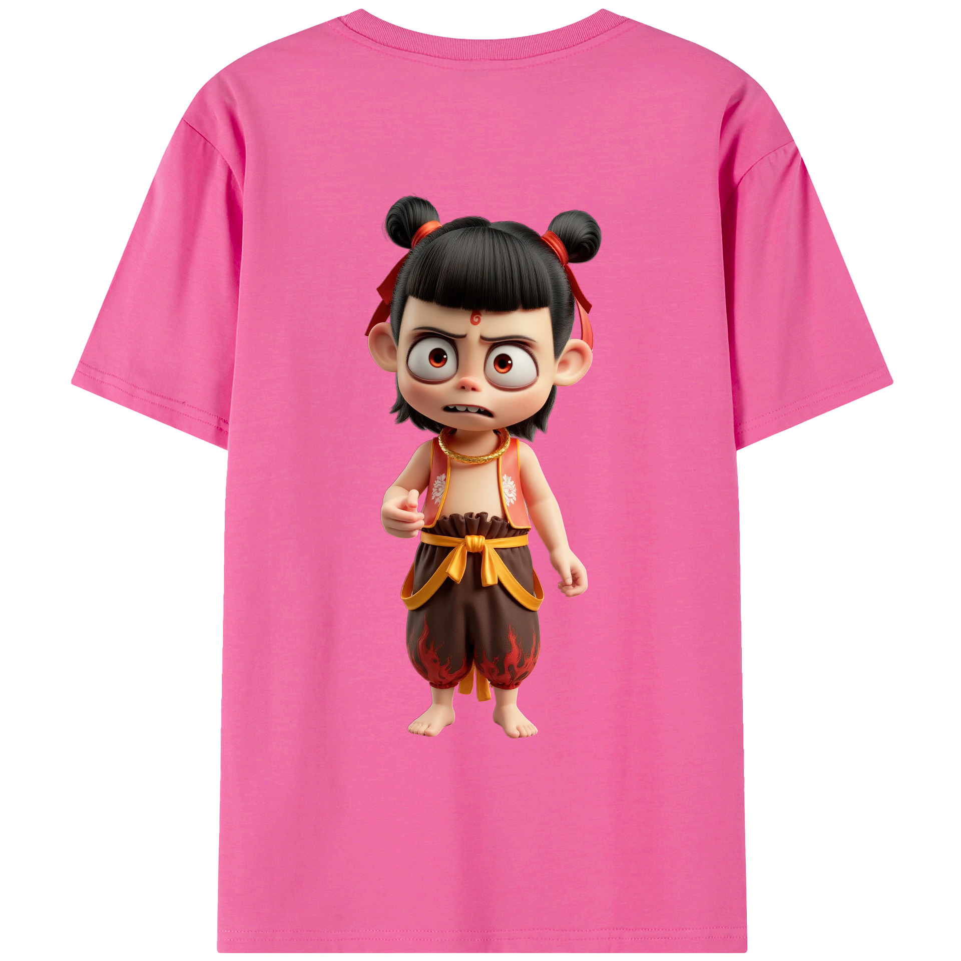 （画像用） Ne Zha 2 ナタ 魔童の大暴れ レディース半袖Tシャツ(バックプリント)